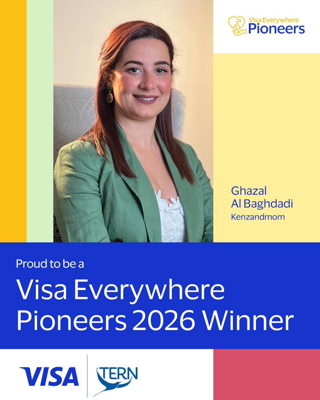 غزل البغدادي - الفائزة بجائزة Visa Everywhere Pioneers 2026